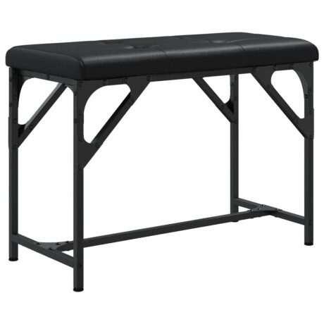 vidaXL Eetkamerbank 62x32x45 cm staal en kunstleer zwart afbeelding2 - 1