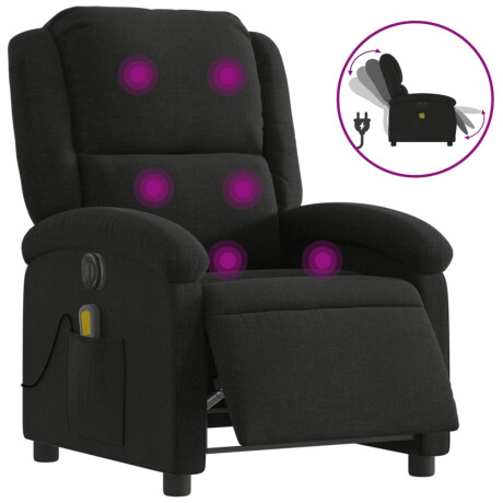 vidaXL Massagestoel elektrisch verstelbaar stof zwart afbeelding2 - 1
