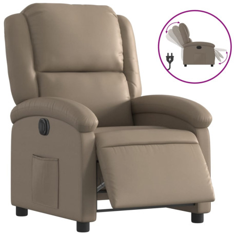 vidaXL Fauteuil verstelbaar elektrisch kunstleer cappuccinokleurig afbeelding2 - 1