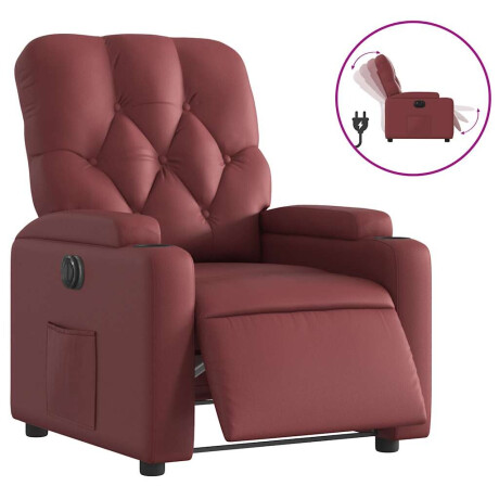vidaXL Fauteuil verstelbaar elektrisch kunstleer wijnrood afbeelding2 - 1