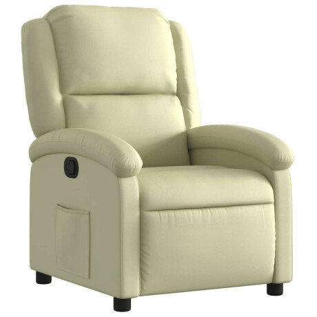 vidaXL Relaxfauteuil crèmekleurig echt leer afbeelding2 - 1