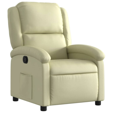 vidaXL Relaxfauteuil crèmekleurig echt leer afbeelding2 - 1