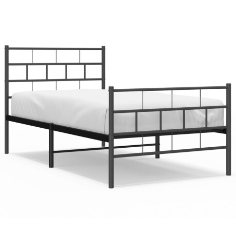 vidaXL Bedframe met hoofd- en voeteneinde metaal zwart 90x200 cm afbeelding2 - 1