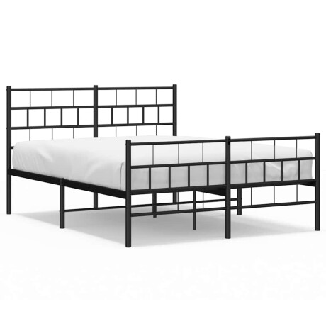 vidaXL Bedframe met hoofd- en voeteneinde metaal zwart 150x200 cm afbeelding2 - 1