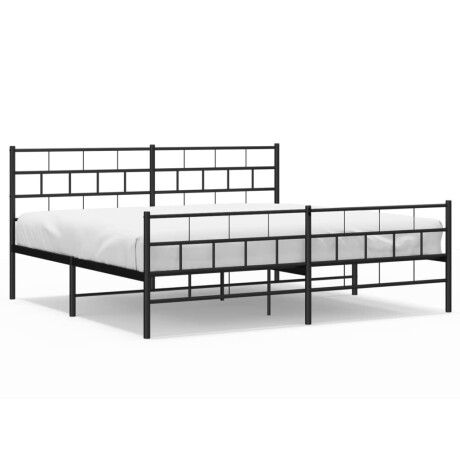 vidaXL Bedframe met voetbord zonder matras metaal zwart 180x200 cm afbeelding2 - 1