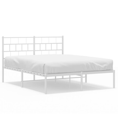 vidaXL Bedframe met hoofdbord metaal wit 140x190 cm afbeelding2 - 1