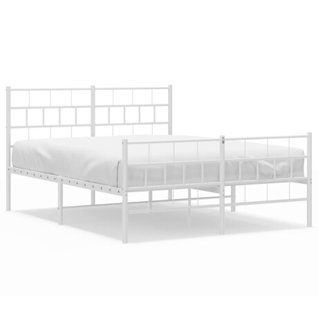 vidaXL Bedframe met hoofd- en voeteneinde metaal wit 120 x 190 cm afbeelding2 - 1