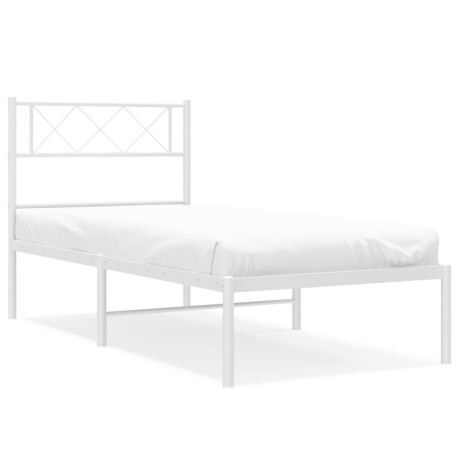 vidaXL Bedframe met hoofdbord metaal wit 90x190 cm afbeelding2 - 1