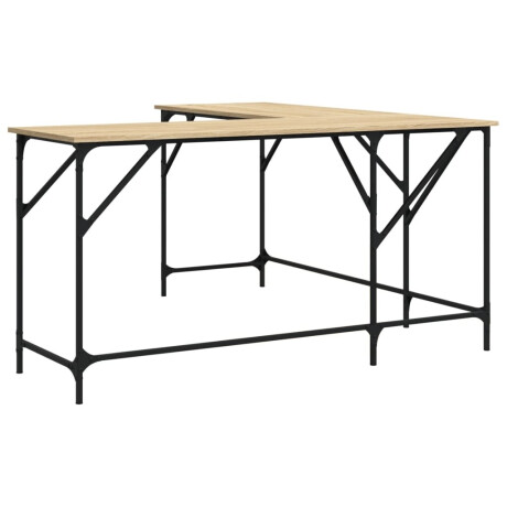 vidaXL Bureau 149x149x75 cm bewerkt hout sonoma eikenkleurig afbeelding2 - 1