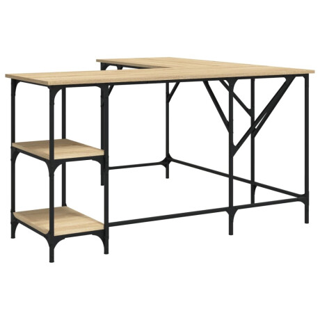 vidaXL Bureau 139x139x75 cm bewerkt hout sonoma eikenkleurig afbeelding2 - 1