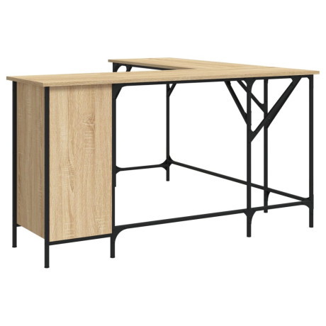 vidaXL Bureau 141x141x75 cm bewerkt hout sonoma eikenkleurig afbeelding2 - 1