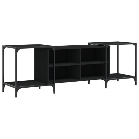 vidaXL Tv-meubel 153x37x50 cm bewerkt hout zwart afbeelding2 - 1