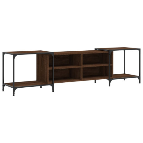 vidaXL Tv-meubel 203x37x50 cm bewerkt hout bruin eikenkleur afbeelding2 - 1