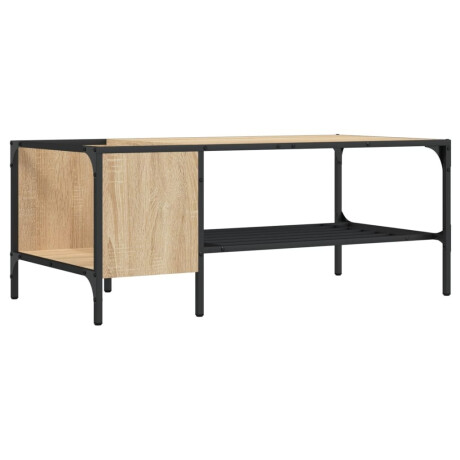 vidaXL Salontafel met rek 100x51x40 cm bewerkt hout sonoma eikenkleur afbeelding2 - 1