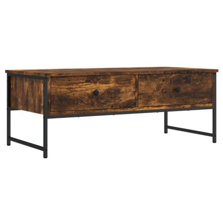 vidaXL Salontafel 101x49x39,5 cm bewerkt hout gerookt eikenkleurig afbeelding2 - 1