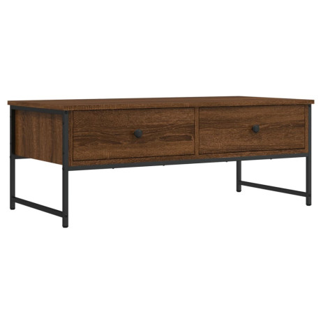 vidaXL Salontafel 101x49x39,5 cm bewerkt hout bruin eikenkleur afbeelding2 - 1