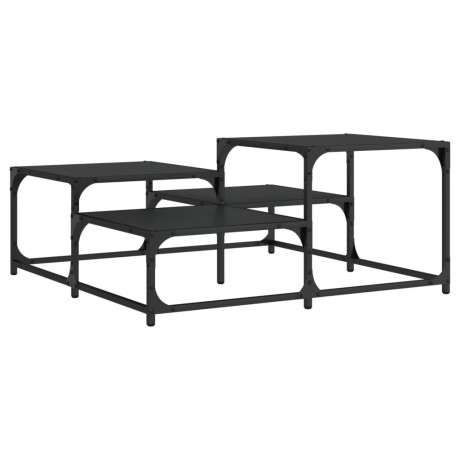 vidaXL Salontafel 87,5x87,5x40 cm bewerkt hout zwart afbeelding2 - 1
