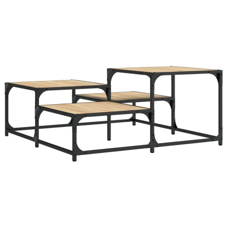 vidaXL Salontafel 87,5x87,5x40 cm bewerkt hout sonoma eikenkleurig afbeelding2 - 1