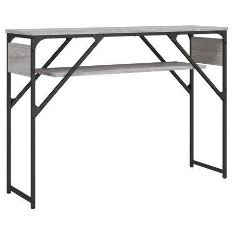 vidaXL Wandtafel met schap 105x30x75 cm bewerkt hout grijs sonoma afbeelding2 - 1