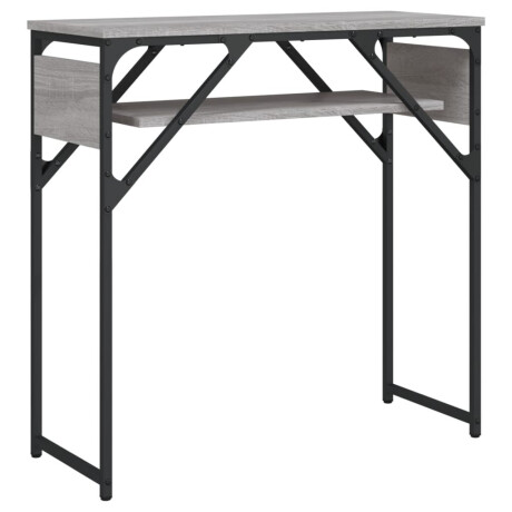 vidaXL Wandtafel met schap 75x30x75 cm bewerkt hout grijs sonoma afbeelding2 - 1