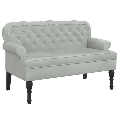 vidaXL Bankje met rugleuning 119,5x64,5x75 cm fluweel lichtgrijs afbeelding2 - 1
