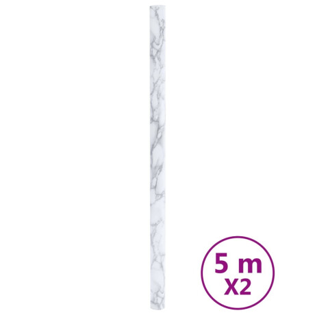 vidaXL Meubelfolies zelfklevend 90x500 cm PVC marmerwit afbeelding2 - 1
