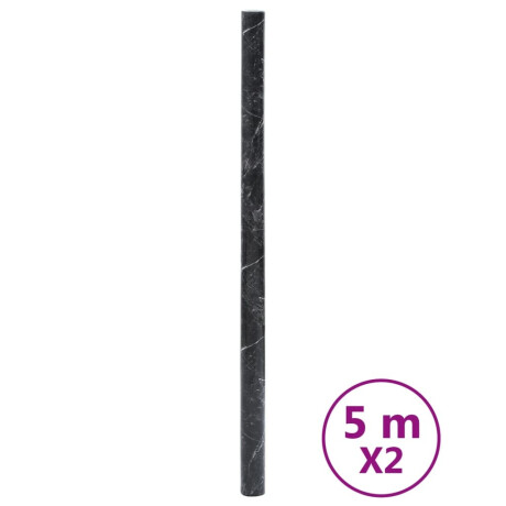vidaXL Meubelfolies zelfklevend 90x500 cm PVC marmerzwart afbeelding2 - 1