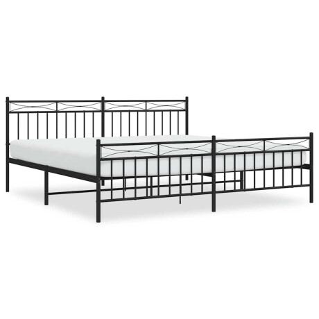 vidaXL Bedframe met hoofd- en voeteneinde metaal zwart 193x203 cm afbeelding2 - 1