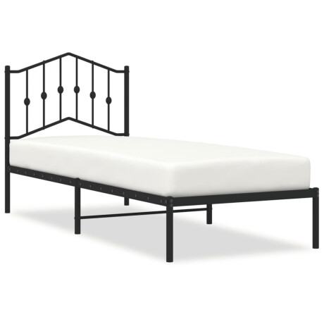 vidaXL Bedframe met hoofdbord metaal zwart 80x200 cm afbeelding2 - 1