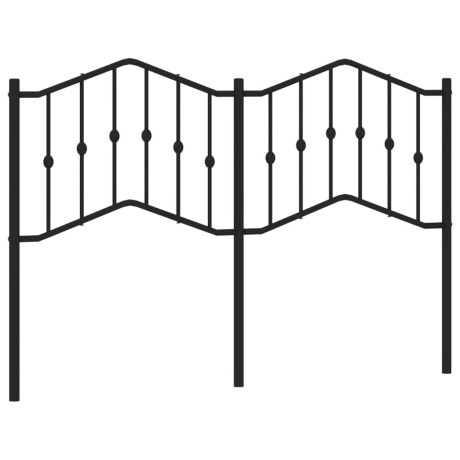 vidaXL Hoofdbord 140 cm metaal zwart afbeelding2 - 1