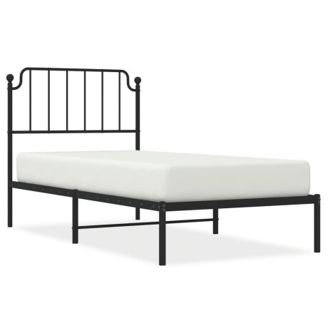 vidaXL Bedframe met hoofdbord metaal zwart 90x190 cm afbeelding2 - 1