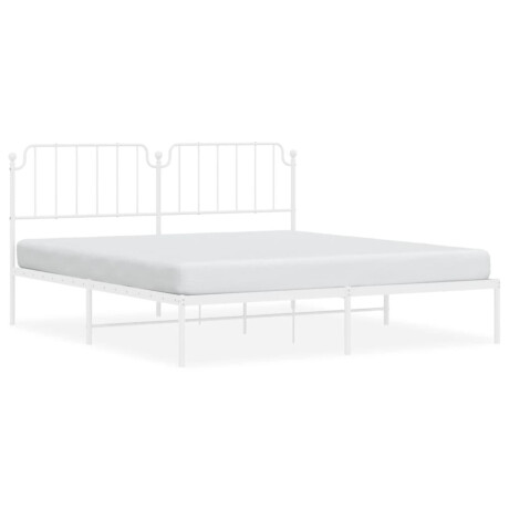 vidaXL Bedframe met hoofdbord metaal wit 180x200 cm afbeelding2 - 1