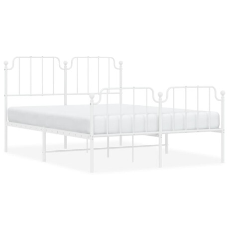 vidaXL Bedframe met hoofd- en voeteneinde metaal wit 140x200 cm afbeelding2 - 1