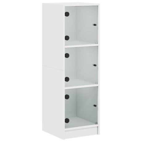 vidaXL Hoge kast met glazen deuren 35x37x109 cm wit afbeelding2 - 1
