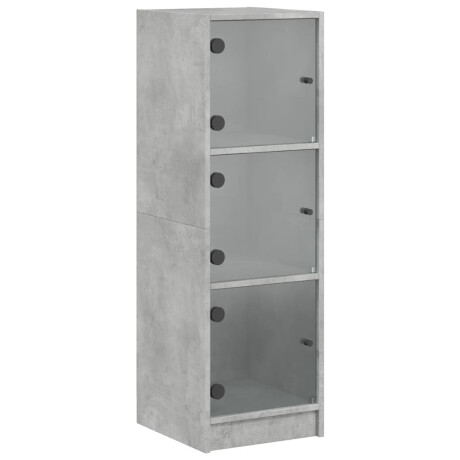 vidaXL Hoge kast met glazen deuren 35x37x109 cm betongrijs afbeelding2 - 1