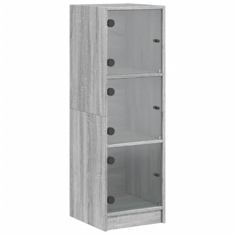 vidaXL Hoge kast met glazen deuren 35x37x109 cm grijs sonoma eiken afbeelding2 - 1