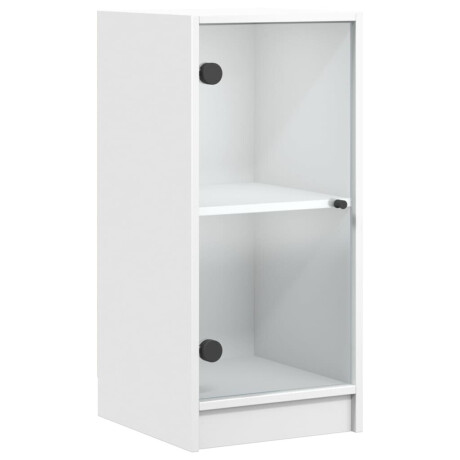 vidaXL Bijzetkast met glazen deuren 35x37x75,5 cm wit afbeelding2 - 1