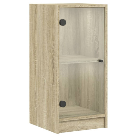 vidaXL Bijzetkast met glazen deuren 35x37x75,5 cm sonoma eikenkleurig afbeelding2 - 1