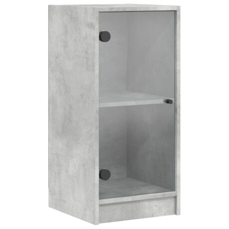 vidaXL Bijzetkast met glazen deuren 35x37x75,5 cm betongrijs afbeelding2 - 1
