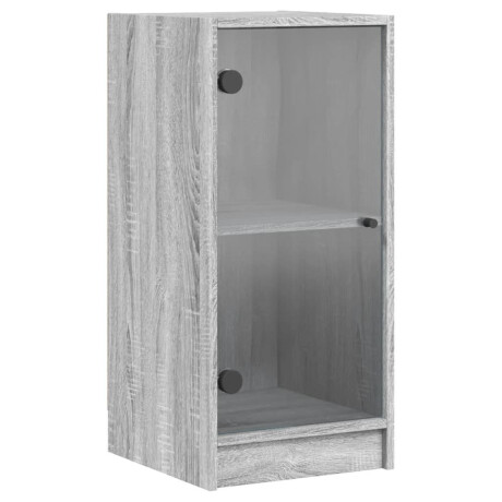 vidaXL Bijzetkast met glazen deuren 35x37x75,5 cm grijs sonoma eiken afbeelding2 - 1