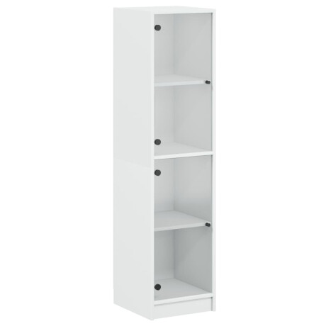 vidaXL Hoge kast met glazen deuren 35x37x142 cm wit afbeelding2 - 1