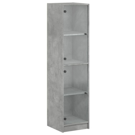 vidaXL Hoge kast met glazen deuren 35x37x142 cm betongrijs afbeelding2 - 1
