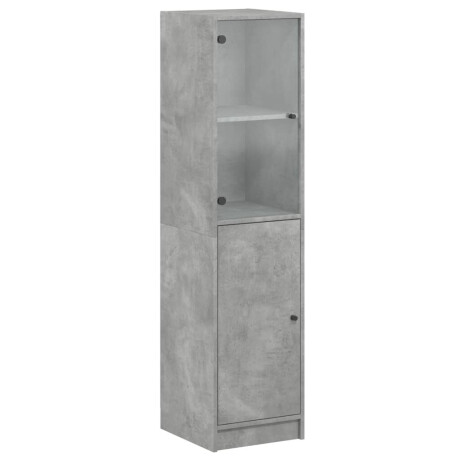 vidaXL Hoge kast met glazen deur 35x37x142 cm betongrijs afbeelding2 - 1