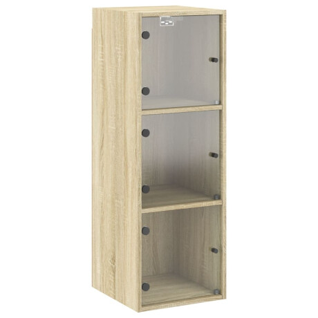 vidaXL Wandkast met glazen deuren 35x37x100 cm sonoma eikenkleurig afbeelding2 - 1