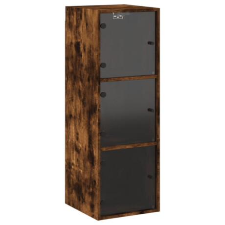 vidaXL Wandkast met glazen deuren 35x37x100 cm gerookt eikenkleurig afbeelding2 - 1