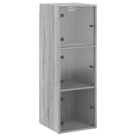vidaXL Wandkast met glazen deuren 35x37x100 cm grijs sonoma eiken afbeelding2 - 1
