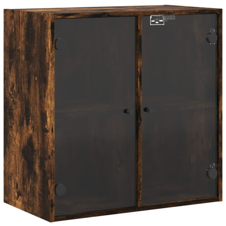 vidaXL Wandkast met glazen deuren 68x37x68,5 cm gerookt eikenkleurig afbeelding2 - 1