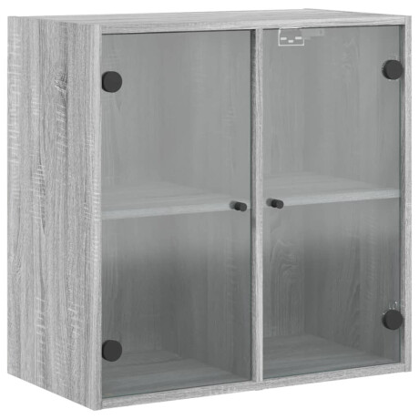 vidaXL Wandkast met glazen deuren 68x37x68,5 cm grijs sonoma eiken afbeelding2 - 1
