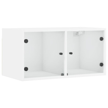vidaXL Wandkast met glazen deuren 68,5x37x35 cm wit afbeelding2 - 1