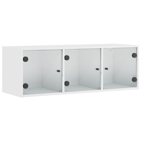 vidaXL Wandkast met glazen deuren 102x37x35 cm wit afbeelding2 - 1
